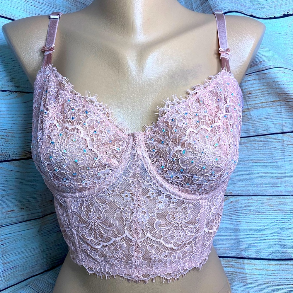 Victoria’s Secret Dream Angels Push Up Without Padding 36D  Pink Long Line